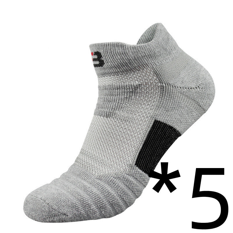 Short Tube Non-Slip Cotton Sports Socks for Men - 1 Pair / 3 Pairs / 5 Pairs