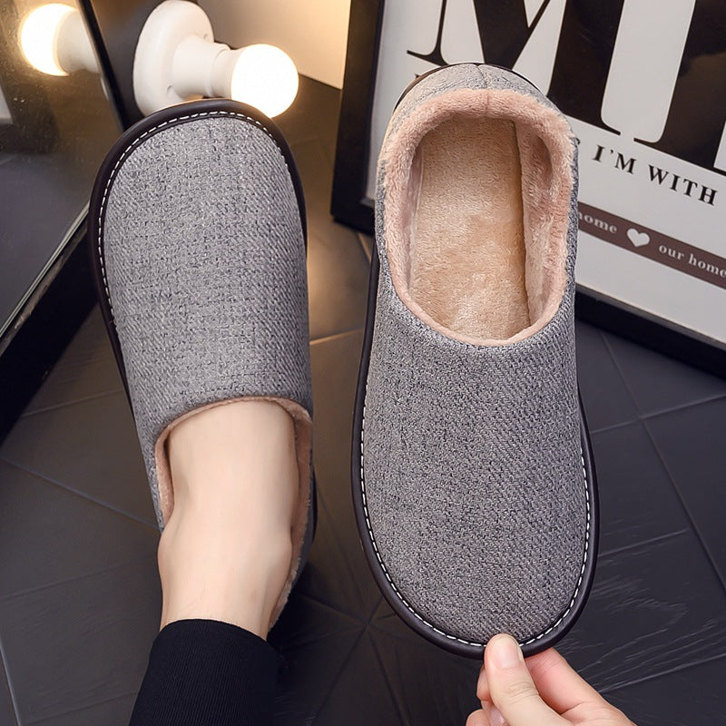 Cotton Fabric Slippers with Platform