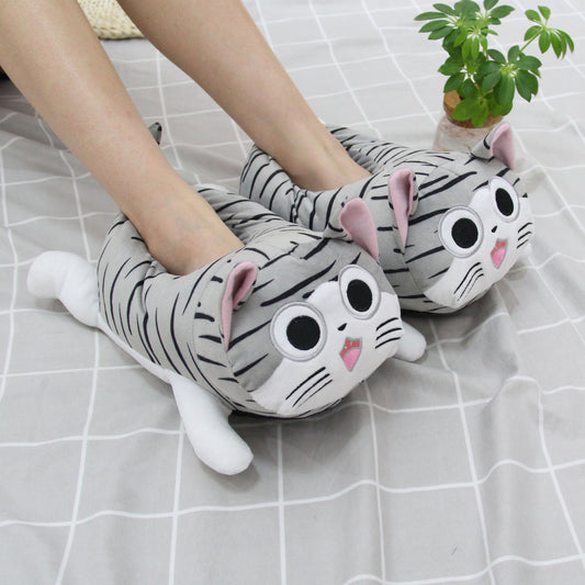 Sweet Kitten Plush Slippers for Women