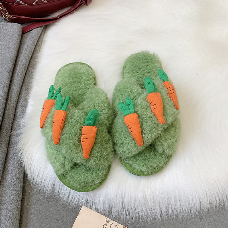 Women's Criss Cross Slippers with Fruit