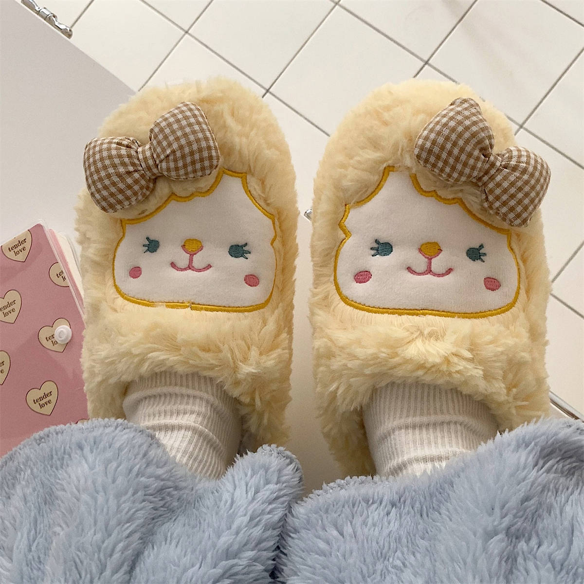 Fuzzy Animal Slippers for Girls